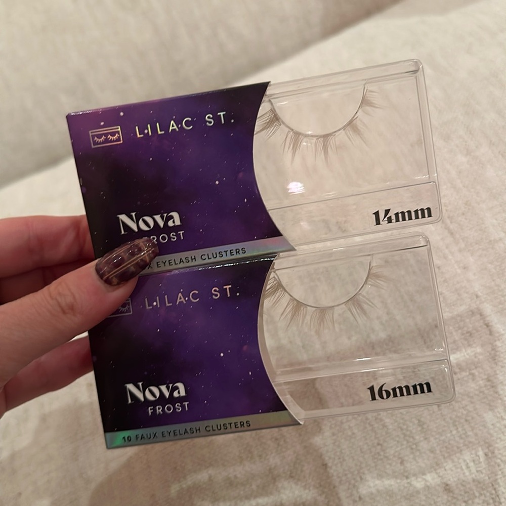 Lilac st lashes nova 14mm 16mm frost white extension faux lash clusters *blogger